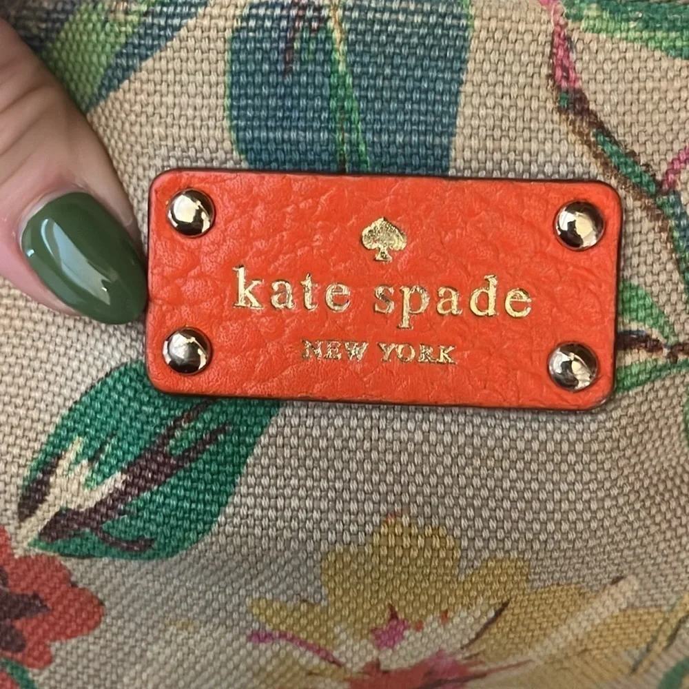 Kate Spade Grove Court Crossbody Bag Coral Leather Floral